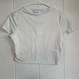 White Cropped Tee